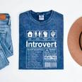 Introvert Label Antisocial Loner Socially Awkward Mineral Wash Tshirts Mineral Navy