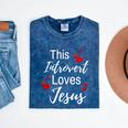 This Introvert Loves Jesus Religious Red Hearts Graphic Mineral Wash Tshirts Mineral Navy This Introvert Loves Jesus Religious Red Hearts Graphic Mineral Wash Tshirts Mineral Navy