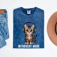 Introvert Mode Cat With Headphones Kitten Lover Mineral Wash Tshirts Mineral Navy
