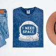 Introvert Space Helmet I Need Space Men Women Mineral Wash Tshirts Mineral Navy