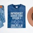 Introvert Student Classroom School Humor Mineral Wash Tshirts Mineral Navy