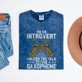 Im An Introvert Unless You Talk About Saxophone Mineral Wash Tshirts Mineral Navy