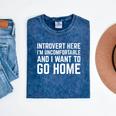 Introvert I Want To Go Home Homebody Loner Humor Mineral Wash Tshirts Mineral Navy