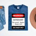 Introvert Warning Danger Do Not Pet Disturb Anti-Social Mineral Wash Tshirts Mineral Navy