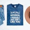 Introverted I'm Not Really Antisocial I Probably Mineral Wash Tshirts Mineral Navy
