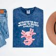 Introverted But Willing To Discuss Axolotl Salamander Mineral Wash Tshirts Mineral Navy