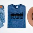 Introverted But Willing To Discuss Plants Cool & Mineral Wash Tshirts Mineral Navy