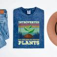 Introverted But Willing To Discuss Plants Mineral Wash Tshirts Mineral Navy