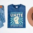 Introverts Unite Separately Introverted Antisocial Mineral Wash Tshirts Mineral Navy