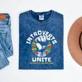 Introverts Unite Separately Own Homes Emblem Mineral Wash Tshirts Mineral Navy