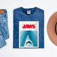 Jaws 2025 Classic Movie Nostalgia Mineral Wash Tshirts Mineral Navy