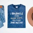 Junior High Graduate 2024 Middle School Graduation Mineral Wash Tshirts Mineral Navy