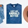 I Just Like Animals Better I Introvert Mineral Wash Tshirts Mineral Navy
