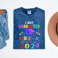 I Just Graduated Pre k Graduation 2024 Pre-Kindergarten Mineral Wash Tshirts Mineral Navy