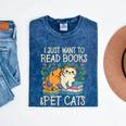 I Just Want To Read Books And Pet Cats Introvert Mineral Wash Tshirts Mineral Navy I Just Want To Read Books And Pet Cats Introvert Mineral Wash Tshirts Mineral Navy