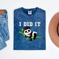 I Did It Kawaii Panda With Graduation Cap Diploma Mineral Wash Tshirts Mineral Navy