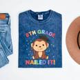 Kids 8th Grade Nailed It Monkey Graduation Mineral Wash Tshirts Mineral Navy