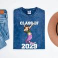 Kids Class Of 2029 Shirt Graduation Dabbing Mermaid Shirt Mineral Wash Tshirts Mineral Navy