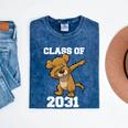Kids Class Of 2031 Shirt Graduation Dabbing Dog Shirt Mineral Wash Tshirts Mineral Navy