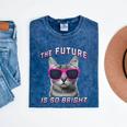 Kids Cool Future Is Bright Kids Graduation Or Birthday Mineral Wash Tshirts Mineral Navy