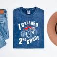 Kids I Crushed 2nd Grade Monster Truck School Graduation Mineral Wash Tshirts Mineral Navy
