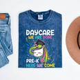 Kids Daycare Graduation Unicorn Last Day Of School Kids Mineral Wash Tshirts Mineral Navy