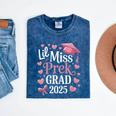 Kids Little Miss Pre-K Grad 2025 Preschool Girls Prek Graduation Mineral Wash Tshirts Mineral Navy