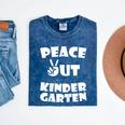 Kids Peace Out Kindergarten For Graduation Mineral Wash Tshirts Mineral Navy