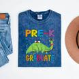 Kids Pre-K Graduate Brontosaurus Dino Pre Kindergarten Graduation Mineral Wash Tshirts Mineral Navy