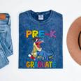 Kids Pre-K Graduate Dinosaur T-Rex Pre Kindergarten Graduation Mineral Wash Tshirts Mineral Navy