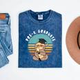 Kids Pre-K Graduate Sloth Cap And Gown Cute Preschool Graduation Mineral Wash Tshirts Mineral Navy