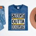 Kids Straight Outta Kindergarten Graduation Mineral Wash Tshirts Mineral Navy