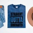 Kids Straight Outta Kindergarten Shirt Boy Girl Graduation Mineral Wash Tshirts Mineral Navy
