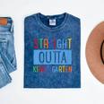 Kids STRAIGHT OUTTA KINDERGARTEN T-SHIRT FUNNY GRADUATION GIFT Mineral Wash Tshirts Mineral Navy
