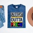 Kids Straight Outta Pre-K Graduation Mineral Wash Tshirts Mineral Navy