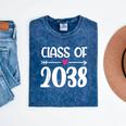 Kindergarten Class Of 2038 First Day School Graduation Girls Mineral Wash Tshirts Mineral Navy