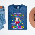 Kindergarten Graduation 2025 Graduate Girls Unicorn 1st Grad Mineral Wash Tshirts Mineral Navy