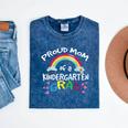Kindergarten Graduation Proud Mom Son Daughter Mineral Wash Tshirts Mineral Navy