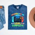 Kindergarten Level Complete Graduation Class 2025 Gamer Boys Mineral Wash Tshirts Mineral Navy
