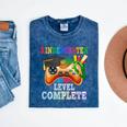 Kindergarten Level Complete Last Day Of School Graduation Mineral Wash Tshirts Mineral Navy