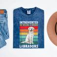 Labrador Retriever Introvert White Lab Mineral Wash Tshirts Mineral Navy