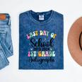 Last Day Autographs 1st Grade Graduation Boys Girls Groovy Mineral Wash Tshirts Mineral Navy