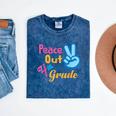 Last Day Of School Peace Out Grade 4 Graduation Kids Mineral Wash Tshirts Mineral Navy