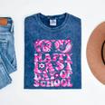 Last Day Of School Teacher Students School Graduation Groovy Mineral Wash Tshirts Mineral Navy