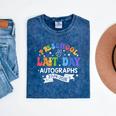 Last Day Of School Year 2025 Preschool Autograph Graduation Mineral Wash Tshirts Mineral Navy