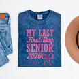 My Last First Day Senior 2026 Coquette Pink Bow Graduation Mineral Wash Tshirts Mineral Navy