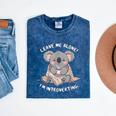 Leave Me Alone I'm Introverting Koala Introvert Mineral Wash Tshirts Mineral Navy