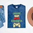 Level Complete Jr High School Graduation Grad Slogan T Shirt Mineral Wash Tshirts Mineral Navy