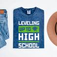 Leveling Up To High School Tee Shirt Gaming Graduation Mineral Wash Tshirts Mineral Navy