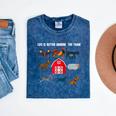 Life Is Better Around The Farm Nostalgia Trendy Mineral Wash Tshirts Mineral Navy